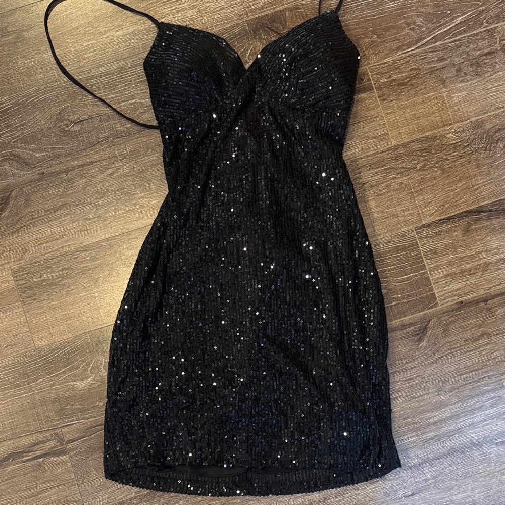 Black Sequin Dress